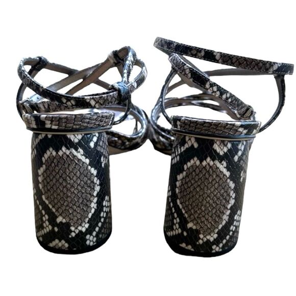 Sam Edelman Snake Skin Print Sandals Block Chunky Heel Strappy Chic Size 8.5 - Picture 5 of 7